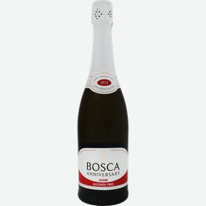 Напиток безалкогольный BOSCA Anniversary сильногазированный белый полусухой, 0.75л