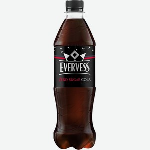 Напиток безалкогольный EVERVESS Cola Zero Sugar Кола без сахара газ ПЭТ, Россия, 0.5 L