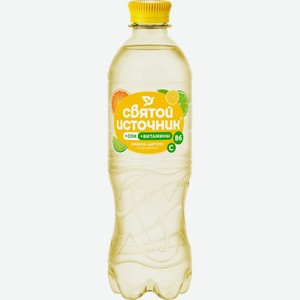 Напиток безалкогольный СВЯТОЙ ИСТОЧНИК со вкусом лимон-цитрус газ., Россия, 0.5 L