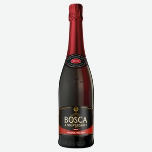 Напиток игристый винный безалкогольный BOSCA Анниверсари красный полусладкий, 0,75 л