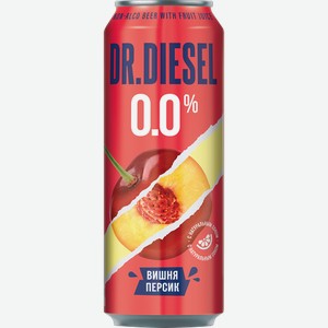 Напиток пивной безалкогольный Dr. Diesel вишня и персик, 430мл