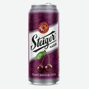 Напиток пивной безалкогольный Radler Steiger Tmavy Visna фильтрованный осветлённый, 500 мл