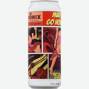 Напиток пивной KONIX BREWERY Mary Go Home нефильтрованный непастеризованный 4,8–5%, 0.45л