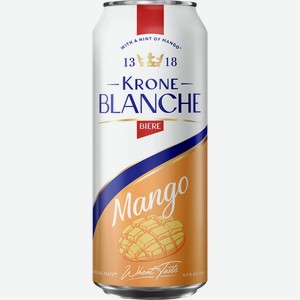 Напиток пивной KRONE BIERE Mango пастеризованный 4,5%, 0,45л