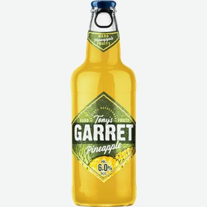 Напиток пивной TONY S GARRET Hard Pineapple пастеризованный 6%, 0.4л