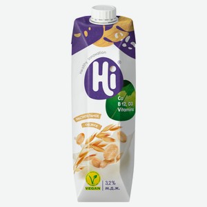 Напиток растительный Hi Vegan овсяный 3,2%, 1 л