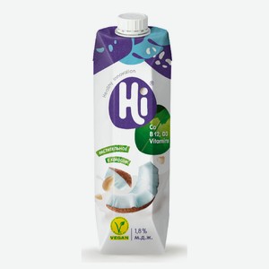 Напиток растительный Hi Vegan соевый с кокосом 1,8%, 1 л