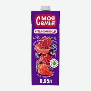 Напиток сокосодержащий Моя семья фруктово-ягодный Ягода-сочнягода 950мл