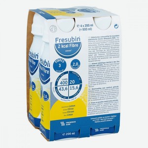 Напиток с пищевыми волокнами Fresubin 2 kcal Fibre лимон 200 мл 4 шт