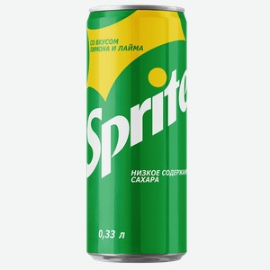 Напиток SPRITE Лимон, лайм сильногазированный, ж/б, 0.33л