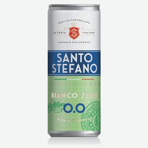 Напиток винный игристый безалкогольный Santo Stefano Bianco белый сухой, 250 мл