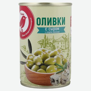 Оливки АШАН Красная птица с сыром с плесенью, 300 г