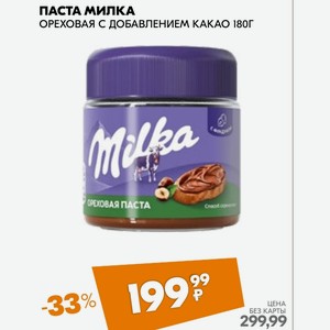 Паста Милка Ореховая С Добавлением Какао 180г