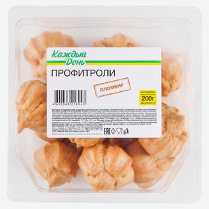 Пирожные заварные «Каждый день» Профитроли со вкусом пломбира охлажденные, 200 г