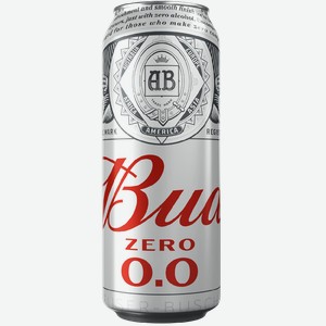 Пивной напиток безалкогольный Bud Zero светлый, 450 мл