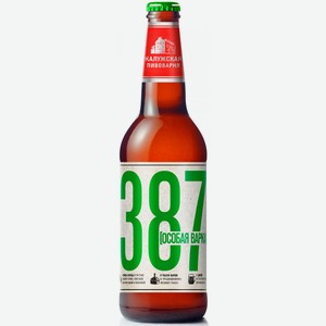 Пиво 387. Особая варка светлое 6.8%, 450 мл, бутылка
