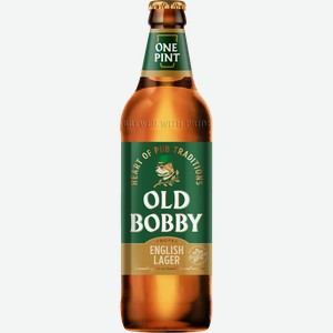 Пиво светлое OLD BOBBY Lager пастеризованное 4,6%, 0.568л