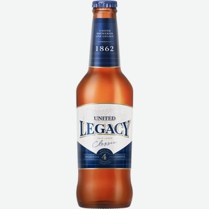 Пиво светлое UNITED LEGACY Класcик Лагер пастер. алк.4,8% ст., Россия, 0.44 L
