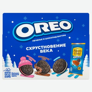 Подарок новогодний сладкий Печенье OREO и шоколад Alpen Gold, 199 г