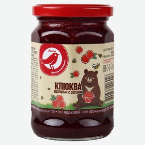 Протертая клюква АШАН Красная птица с сахаром, 350 г