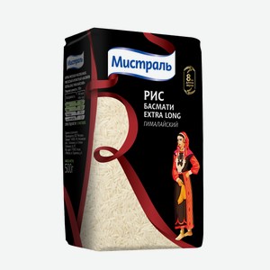 Рис Мистраль Басмати белый ароматный, 500г Россия