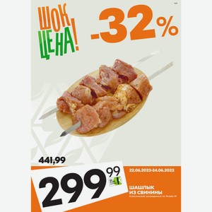 Шашлык из свинины Классический охлажденный 1кг Ритейл-19