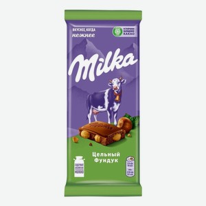 Шоколад Milka молочный цельный фундук, 80 г