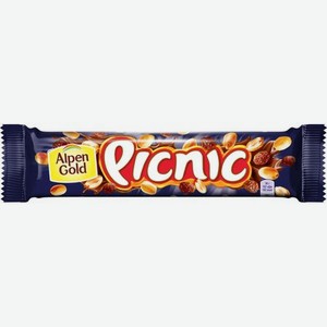 Шоколадный батончик Picnic с арахисом и изюмом, 38 г