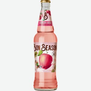 Сидр BON SEASON Rose фруктовый газированный фильтрованный пастеризованный полусухой 5,7%, 0.4л
