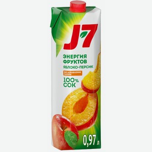Сок J7 Яблоко-Персик 0.97л