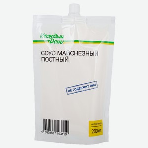 Соус майонезный «Каждый День» постный без яиц 25%, 200 мл