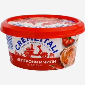 Сыр CREMEITALI творожный Крем сыр с пеперони и чили без змж, Россия, 140 г