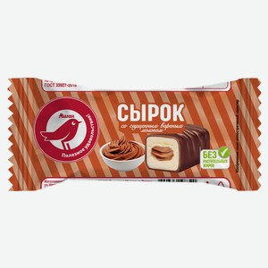 Сырок творожный АШАН Красная птица глазированный с вареной сгущенкой ГОСТ БЗМЖ, 40 г