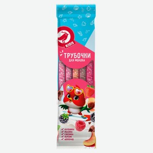 Трубочки для молока АШАН Красная птица Kids птица микс 5 шт, 30 г
