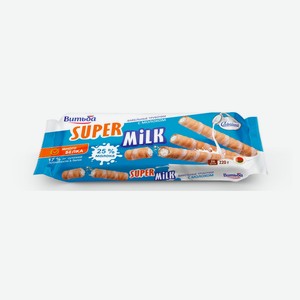 Трубочки вафельные Super Milk с молоком, 220 г