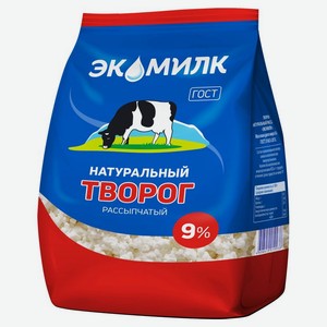 Творог Экомилк натуральный рассыпчатый 9%, 350г