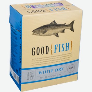 Вино GOOD FISH белое сухое, 3л