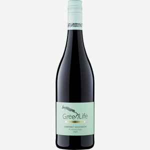 Вино GREEN LIFE Каберне Совиньон Вестерн Кейп сорт. ордин. кр. п/сух., ЮАР, 0.75 L