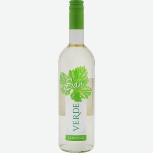 Вино SAN VERDE ординарное белое полусухое, 0.75л