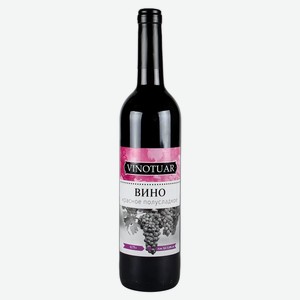 Вино Vinotuar красное полусладкое Россия, 0,75 л