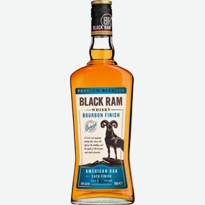 Виски BLACK RAM Бурбон Финиш купажир. 3 года алк.40%, Болгария, 0.7 L