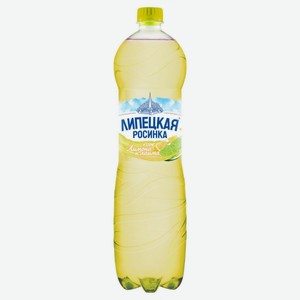 Вода минеральная Липецкая росинка, газированная со вкусом лимона и лайма, 1.5 л