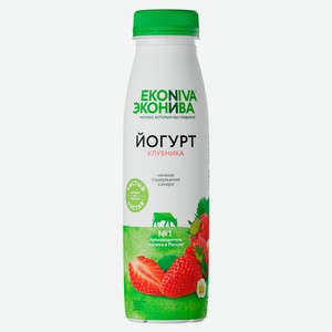 Йогурт питьевой «ЭкоНива» с клубникой 2,5% БЗМЖ, 300 г
