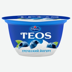 Йогурт «Савушкин» Греческий Teos черника 2%, 140 г