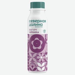 Йогурт «Северная долина» без лактозы Черника БЗМЖ, 260 г