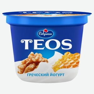 Йогурт TEOS Греческий Грецкий орех-мед 2% БЗМЖ, 250 г